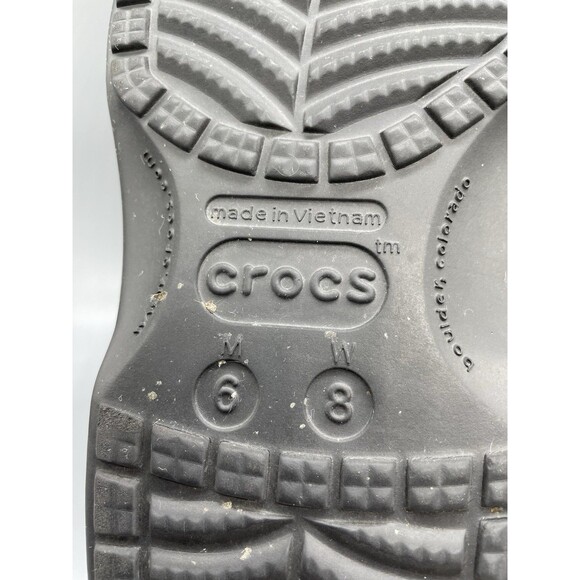 Classic Fleece Lined Clog Crocs Dual Comfort Unisex Black Womens 8 Mens 6 - Picture 8 of 8